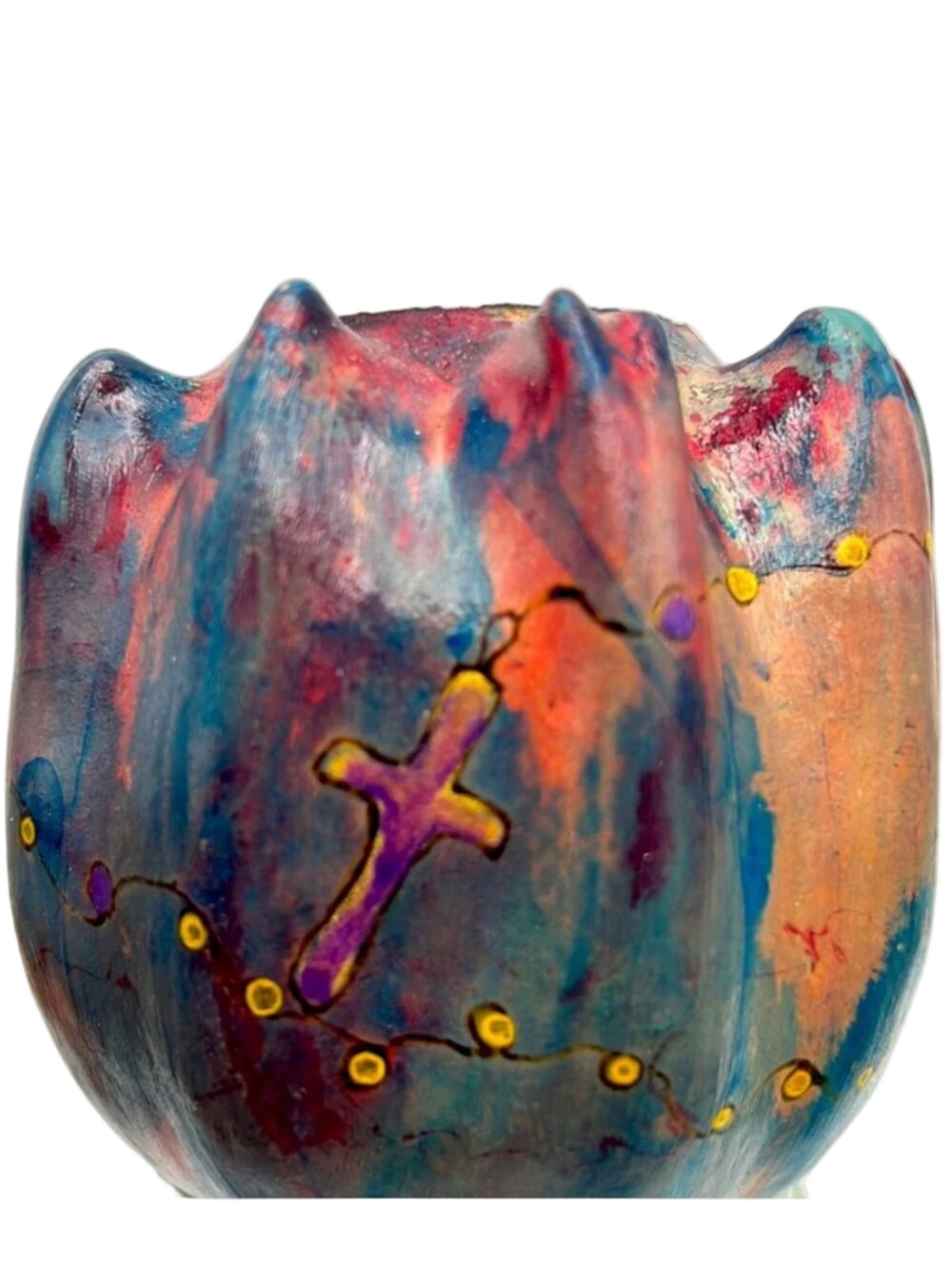 “Crown of Thorns Rosary Holder” Original Gourd Art Vessel Kristina Simkins ©2013